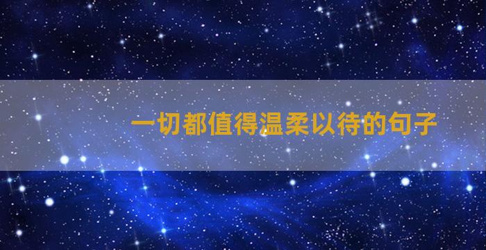一切都值得温柔以待的句子