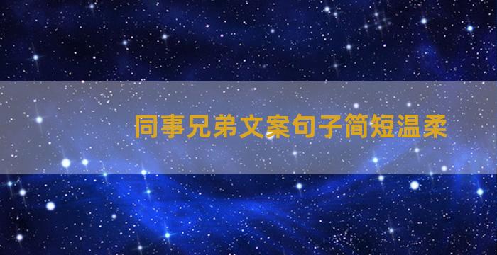 同事兄弟文案句子简短温柔