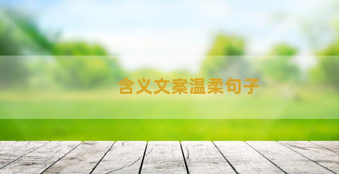 含义文案温柔句子