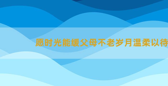 愿时光能缓父母不老岁月温柔以待