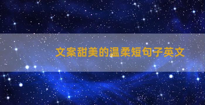 文案甜美的温柔短句子英文