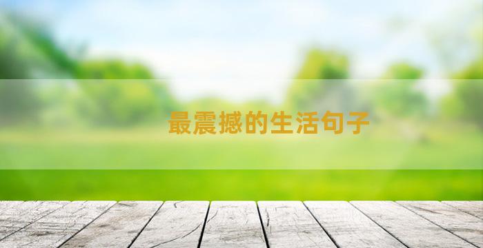 最震撼的生活句子
