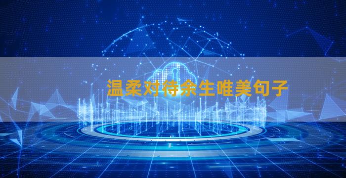 温柔对待余生唯美句子