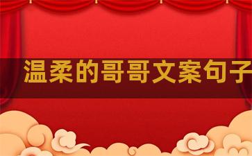温柔的哥哥文案句子伤感