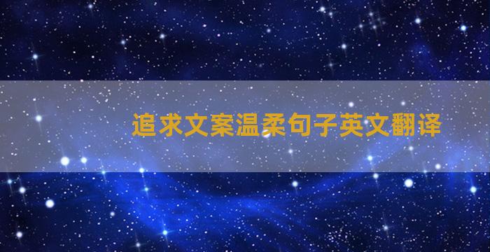 追求文案温柔句子英文翻译